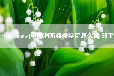 利津中国消防救援学院怎么样 知乎