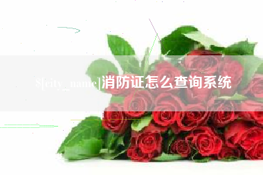 利津消防证怎么查询系统