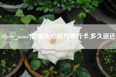 利津诈骗冻结对方银行卡,多久返还