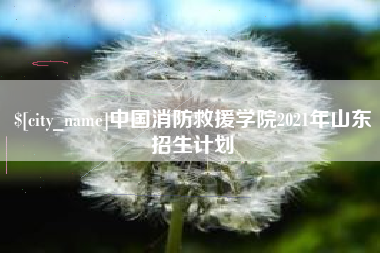 利津中国消防救援学院2021年山东招生计划