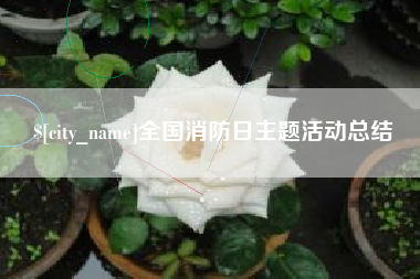 利津全国消防日主题活动总结