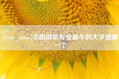 利津中国消防专业最牛的大学是哪一个