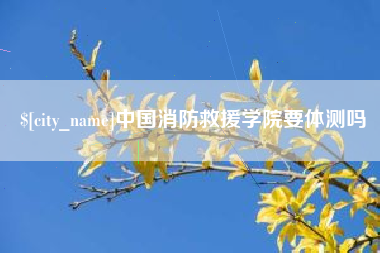 利津中国消防救援学院要体测吗