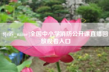 利津全国中小学消防公开课直播回放观看入口