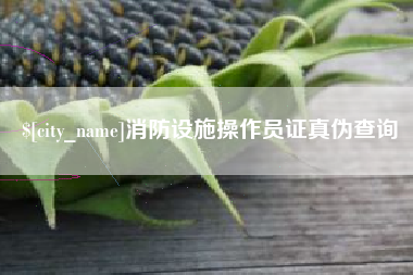利津消防设施操作员证真伪查询