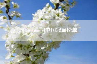 利津中国冠军榜单