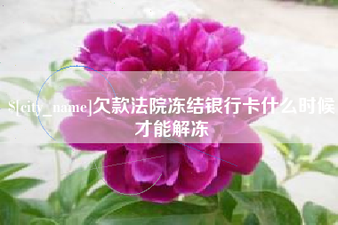 利津欠款法院冻结银行卡什么时候才能解冻