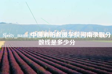 利津中国消防救援学院河南录取分数线是多少分
