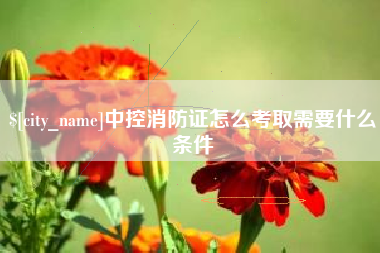 利津中控消防证怎么考取需要什么条件